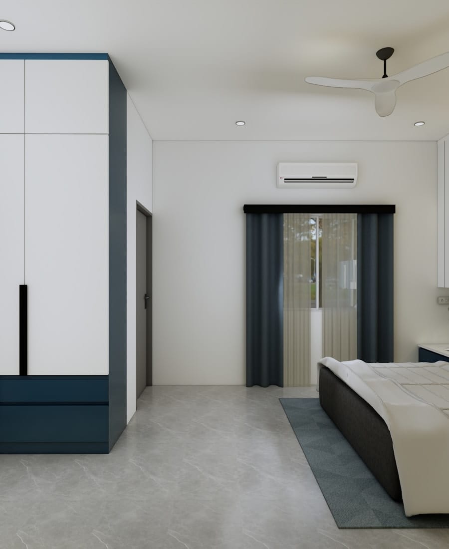 Quarto moderno climatizado com ar condicionado instalado pela RC